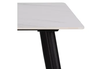 Sanjoan suorakulmainen ruokapöytä 140 cm keraamisella pöytälevyllä, marmori- ja metallijäljitelmä - Valkoinen - Huonekalut - Pöytä & ruokailuryhmä - Ruokapöydät & keittiön pöydät