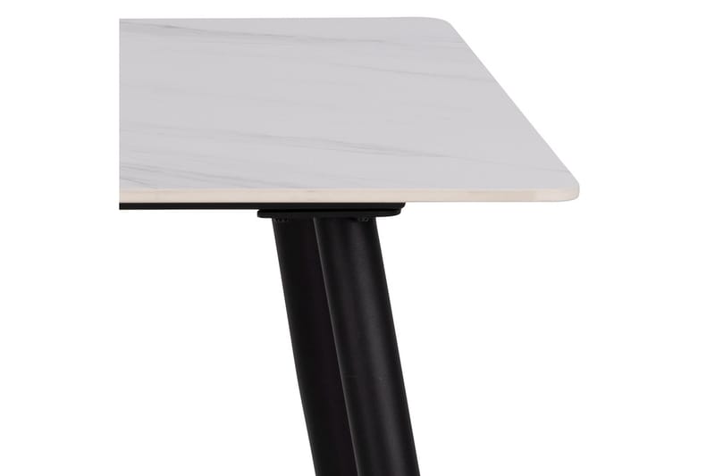 Sanjoan suorakulmainen ruokapöytä 140 cm keraamisella pöytälevyllä, marmori- ja metallijäljitelmä - Valkoinen - Huonekalut - Pöytä & ruokailuryhmä - Ruokapöydät & keittiön pöydät