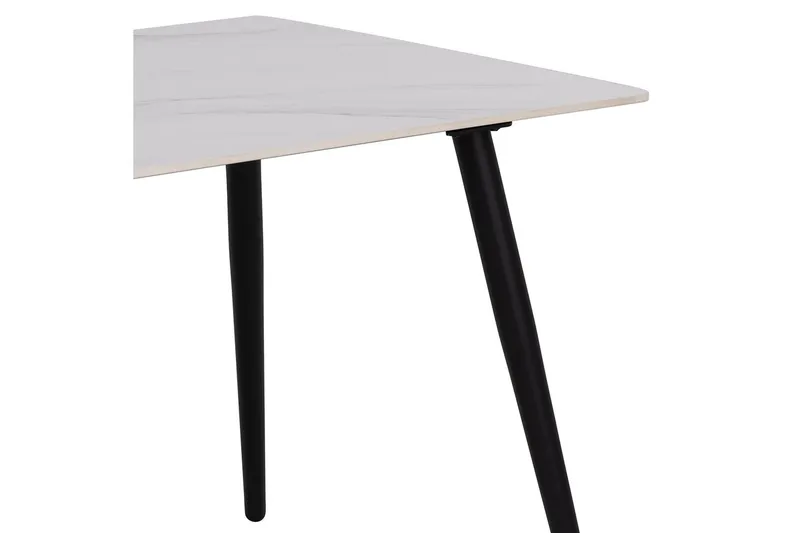 Sanjoan suorakulmainen ruokapöytä 140 cm keraamisella pöytälevyllä, marmori- ja metallijäljitelmä - Valkoinen - Huonekalut - Pöytä & ruokailuryhmä - Ruokapöydät & keittiön pöydät