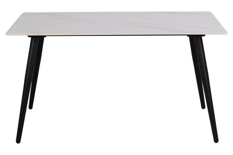 Sanjoan suorakulmainen ruokapöytä 140 cm keraamisella pöytälevyllä, marmori- ja metallijäljitelmä - Valkoinen - Huonekalut - Pöytä & ruokailuryhmä - Ruokapöydät & keittiön pöydät