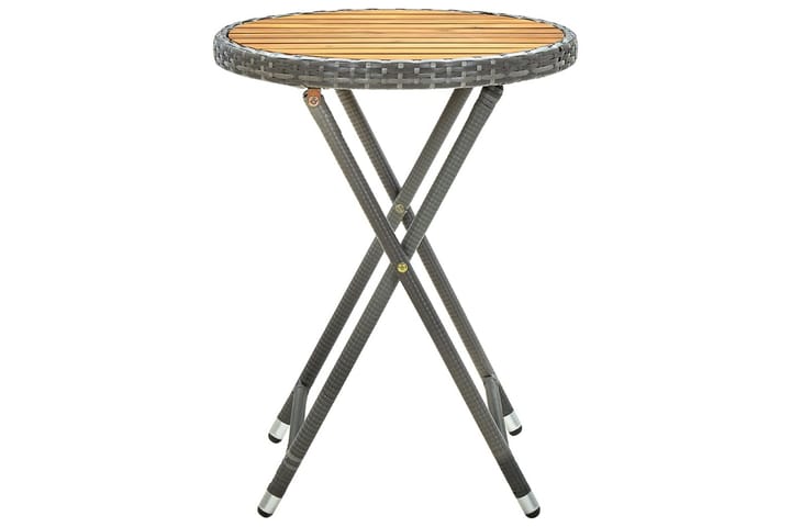 Sohvapöytä 60 cm Polyrottinki/Akaasia - Harmaa - Ruokapöydät & keittiön pöydät