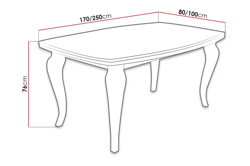 Taulukko jatkettava suorakulmainen ruokapöytä 170x100 cm - Valkoinen - Huonekalut - Pöytä & ruokailuryhmä - Ruokapöydät & keittiön pöydät