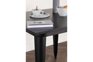 Tempe pieni neliönmuotoinen ruokapöytä 80 cm metallilook-ulkonäöllä - Musta - Huonekalut - Pöytä & ruokailuryhmä - Ruokapöydät & keittiön pöydät