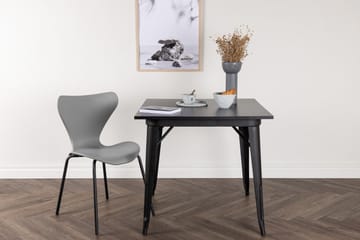 Tempe pieni neliönmuotoinen ruokapöytä 80 cm metallilook-ulkonäöllä - Musta - Huonekalut - Pöytä & ruokailuryhmä - Ruokapöydät & keittiön pöydät