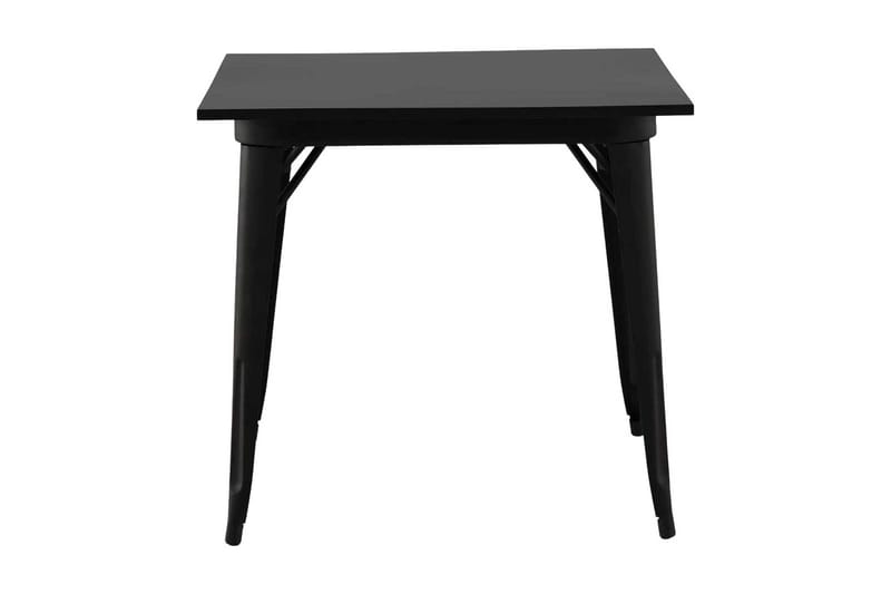 Tempe pieni neliönmuotoinen ruokapöytä 80 cm metallilook-ulkonäöllä, Musta