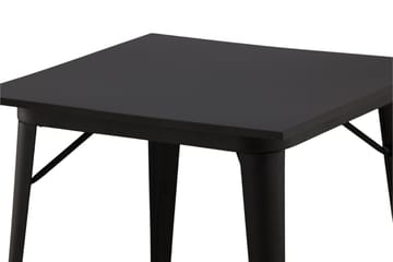 Tempe pieni neliönmuotoinen ruokapöytä 80 cm metallilook-ulkonäöllä - Musta - Huonekalut - Pöytä & ruokailuryhmä - Ruokapöydät & keittiön pöydät