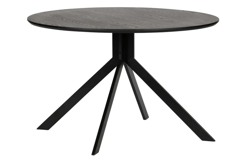 Tero pyöreä ruokapöytä 120 cm puuta, pähkinä- ja metallijäljitelmäpinnalla, Musta