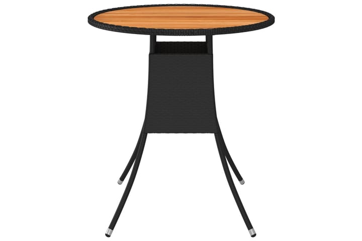 Ulkoruokapöytä 70 cm Polyrottinki/Akaasia - Musta - Ruokapöydät & keittiön pöydät