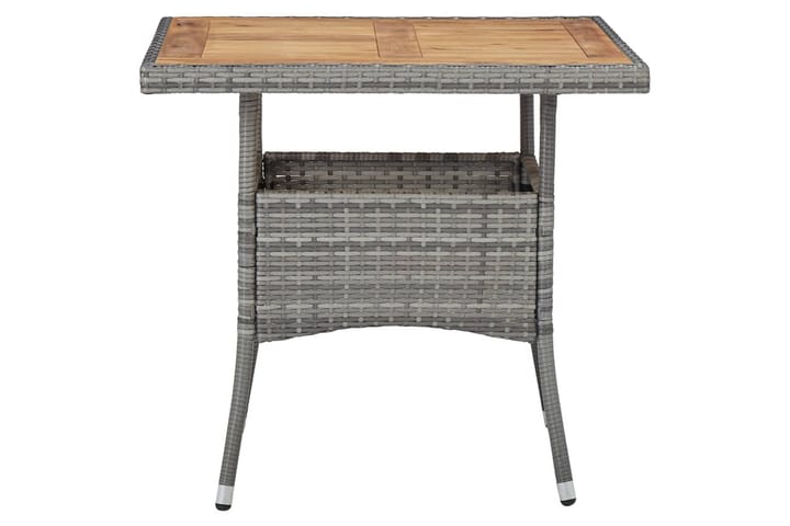 Ulkoruokapöytä harmaa polyrottinki ja akaasiapuu - Harmaa - Ruokapöydät & keittiön pöydät