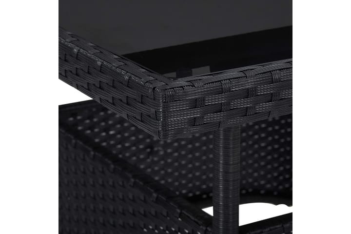 Ulkoruokapöytä musta polyrottinki ja lasi - Musta - Ruokapöydät & keittiön pöydät