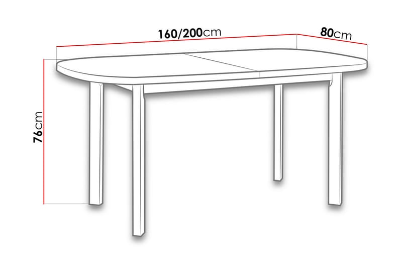 Warnock jatkettava soikea ruokapöytä 160 cm puu- ja pähkinänpuun ulkonäöllä - Ruskea - Huonekalut - Pöytä & ruokailuryhmä - Ruokapöydät & keittiön pöydät