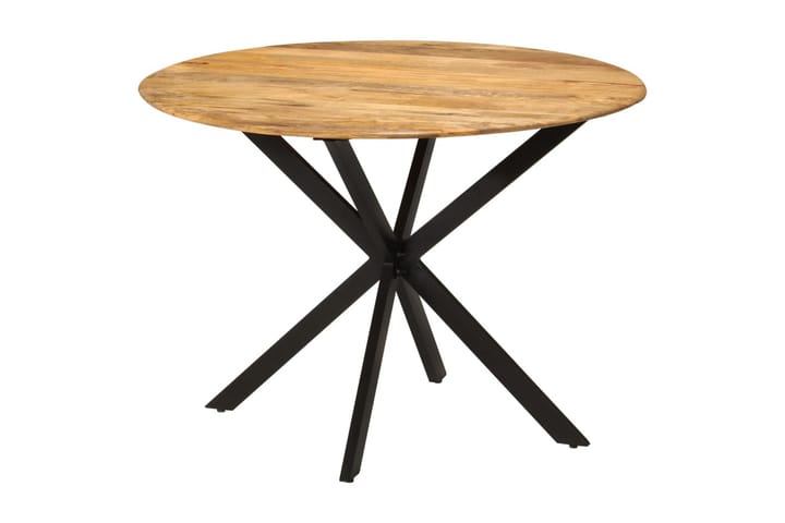 Ruokapöytä Ã˜110x78 cm täysi mangopuu ja teräs - Ruskea - Ruokapöydät & keittiön pöydät