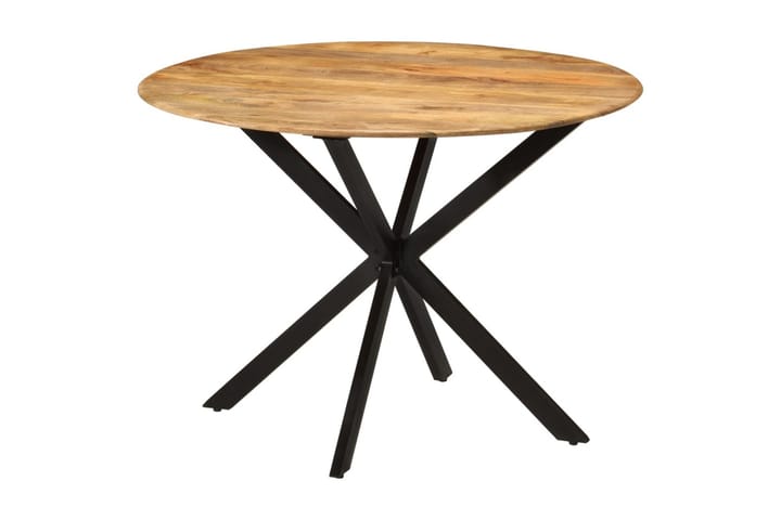 Ruokapöytä Ã˜110x78 cm täysi mangopuu ja teräs - Ruskea - Ruokapöydät & keittiön pöydät