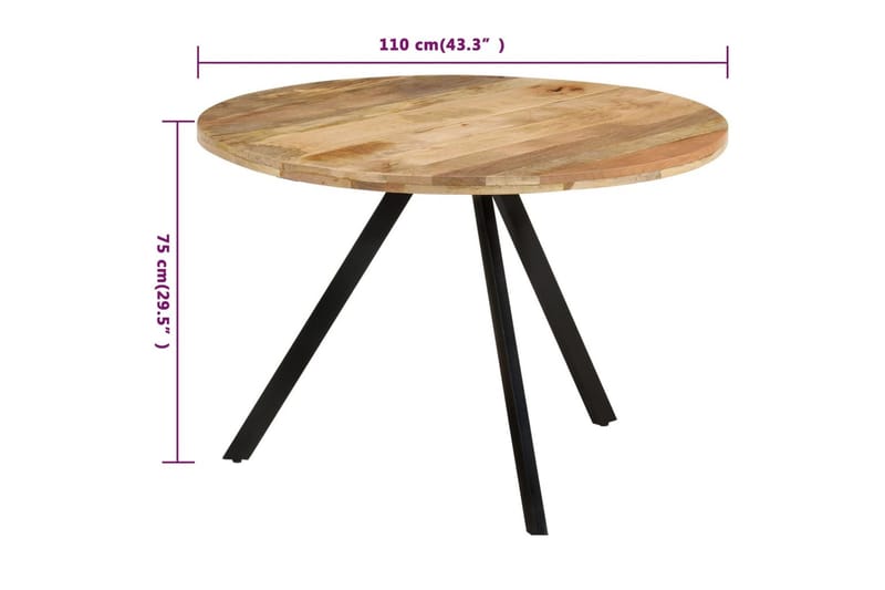 Ruokapöytä 110x75 cm täysi mangopuu - Ruskea - Huonekalut - Pöytä & ruokailuryhmä - Ruokapöydät & keittiön pöydät