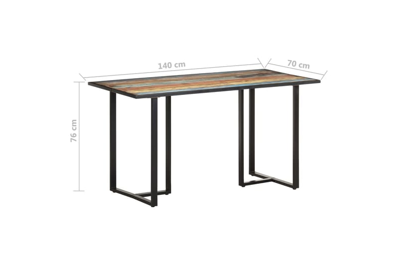 Ruokapöytä 140 cm kierrätetty täyspuu - Monivärinen - Huonekalut - Pöytä & ruokailuryhmä - Ruokapöydät & keittiön pöydät