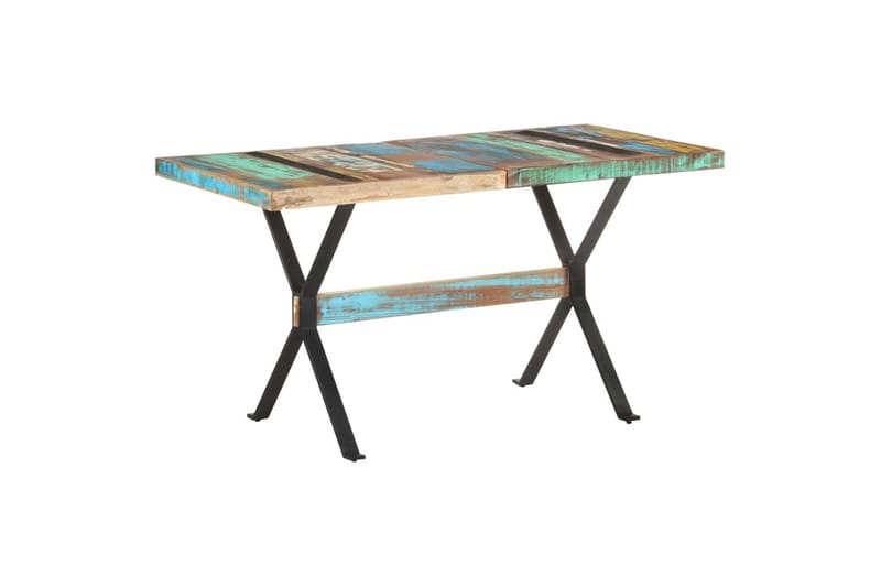 Ruokapöytä 140x70x76 cm kierrätetty täyspuu - Monivärinen - Huonekalut - Pöytä & ruokailuryhmä - Ruokapöydät & keittiön pöydät