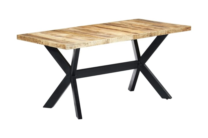 Ruokapöytä 160x80x75 cm karkea mangopuu - Ruskea - Ruokapöydät & keittiön pöydät