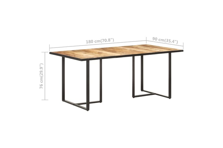 Ruokapöytä 180 cm karkea mangopuu - Ruskea - Ruokapöydät & keittiön pöydät