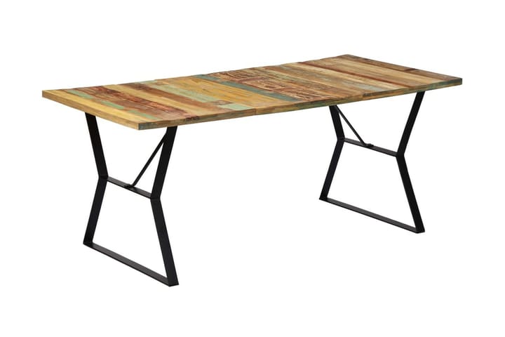 Ruokapöytä 180x90x76 cm täysi kierrätetty puu - Monivärinen - Ruokapöydät & keittiön pöydät