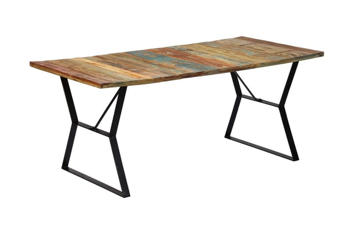 Ruokapöytä 180x90x76 cm täysi kierrätetty puu - Monivärinen - Ruokapöydät & keittiön pöydät