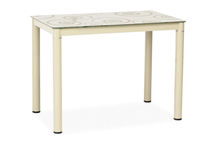 Ruokapöytä Alatao 100 cm - Lasi/Beige - Ruokapöydät & keittiön pöydät