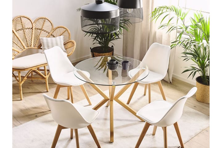 Ruokapöytä Altura Lasi/ vaaleanruskea 90 cm - Läpinäkyvä - Ruokapöydät & keittiön pöydät