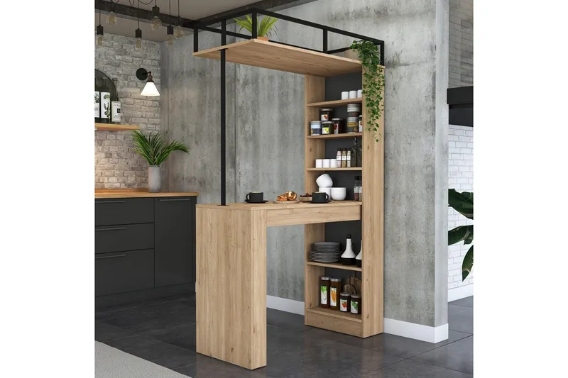 Ruokapöytä Beloumont Pähkinä / Musta - Musta/Tummanruskea - Huonekalut - Pöytä & ruokailuryhmä - Ruokapöydät & keittiön pöydät