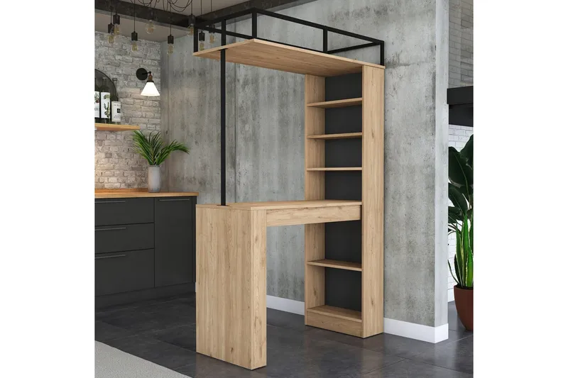 Ruokapöytä Beloumont Pähkinä / Musta - Musta/Tummanruskea - Huonekalut - Pöytä & ruokailuryhmä - Ruokapöydät & keittiön pöydät