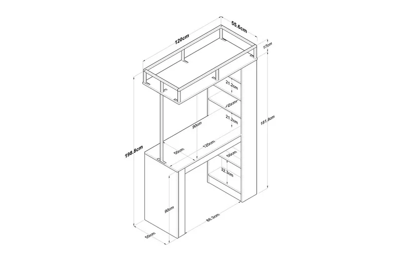 Ruokapöytä Beloumont Pähkinä / Musta - Musta/Tummanruskea - Huonekalut - Pöytä & ruokailuryhmä - Ruokapöydät & keittiön pöydät