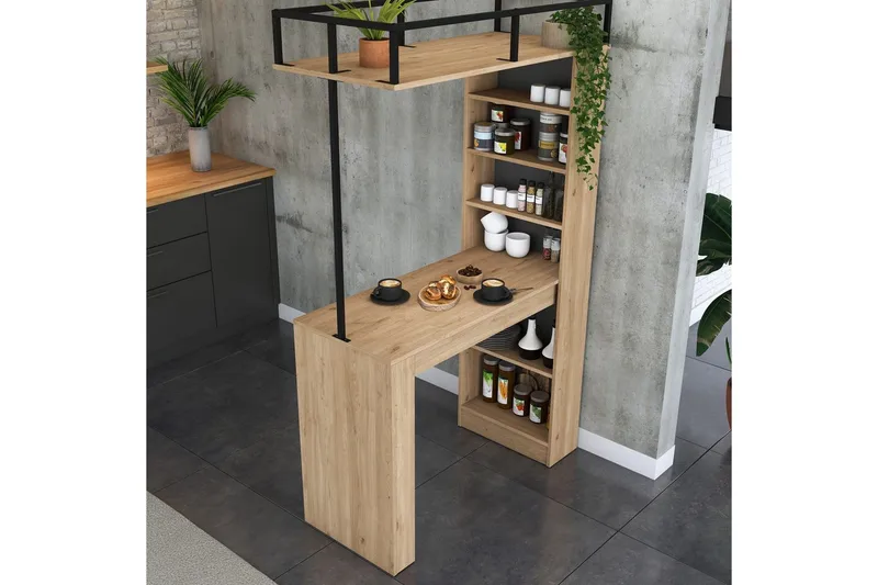 Ruokapöytä Beloumont Pähkinä / Musta - Musta/Tummanruskea - Huonekalut - Pöytä & ruokailuryhmä - Ruokapöydät & keittiön pöydät