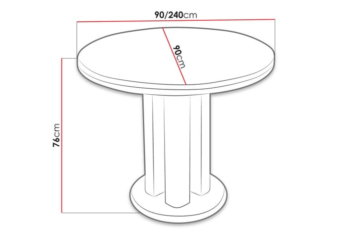 Ruokapöytä Blumea 90x90x76 cm - Valkoinen - Ruokapöydät & keittiön pöydät