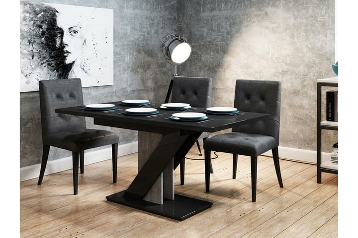 Ruokapöytä Denogal 80 cm - Musta korkeakiilto - Ruokapöydät & keittiön pöydät