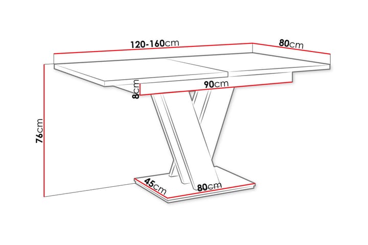 Ruokapöytä Denogal 80 cm - Valkoinen - Ruokapöydät & keittiön pöydät