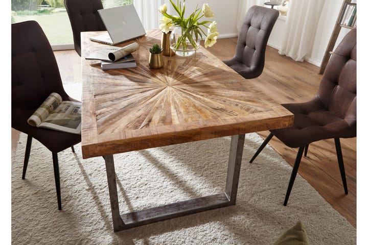 Ruokapöytä Gaddana 200 cm - Ruskea/Hopea - Ruokapöydät & keittiön pöydät