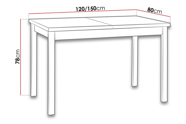 Ruokapöytä Gwenda - Tammi/Valkoinen - Ruokapöydät & keittiön pöydät