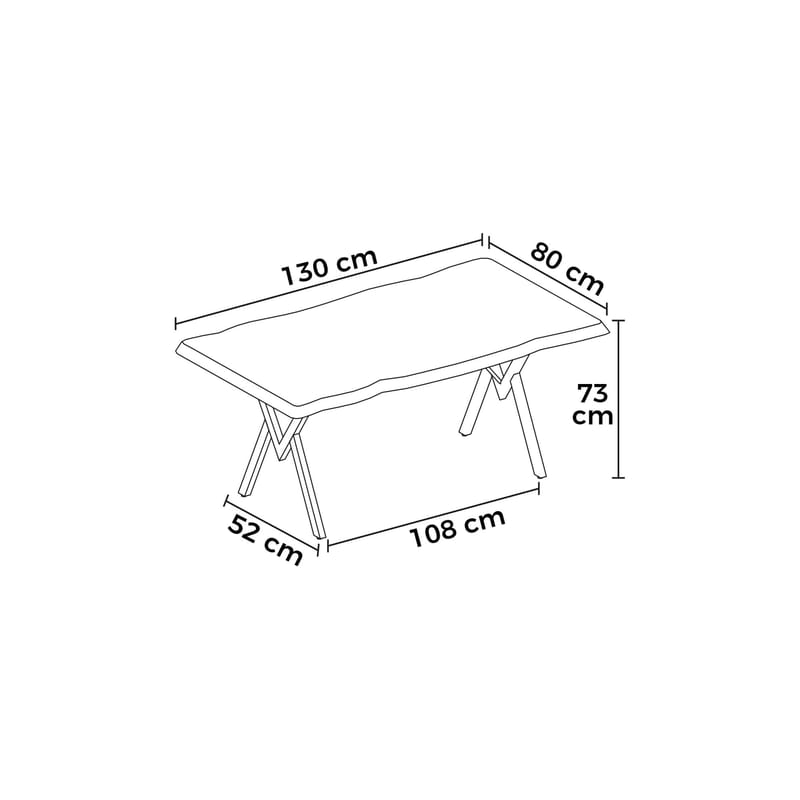 Ruokapöytä Hanah Home Akort (130 x 73 x 80 cm) Atlantin mänty ruskea - Huonekalut - Pöytä & ruokailuryhmä - Ruokapöydät & keittiön pöydät