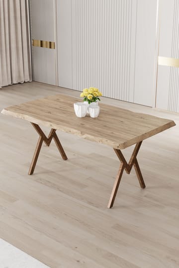 Ruokapöytä Hanah Home Akort (130 x 73 x 80 cm) Atlantin mänty ruskea - Huonekalut - Pöytä & ruokailuryhmä - Ruokapöydät & keittiön pöydät