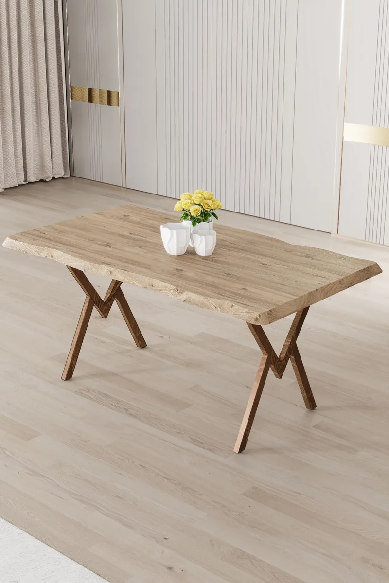Ruokapöytä Hanah Home Akort (130 x 73 x 80 cm) Atlantin mänty ruskea - Huonekalut - Pöytä & ruokailuryhmä - Ruokapöydät & keittiön pöydät
