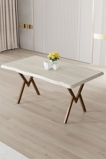 Ruokapöytä Hanah Home Akort (130 x 73 x 80 cm) Travertiini ruskea - Huonekalut - Pöytä & ruokailuryhmä - Ruokapöydät & keittiön pöydät