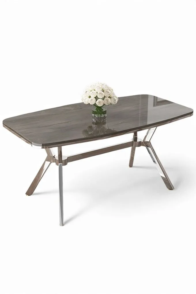 Ruokapöytä Hanah Home Esla (160 x 75 x 90 cm) Antrasiitti kromi, Antrasiitti/Kromi