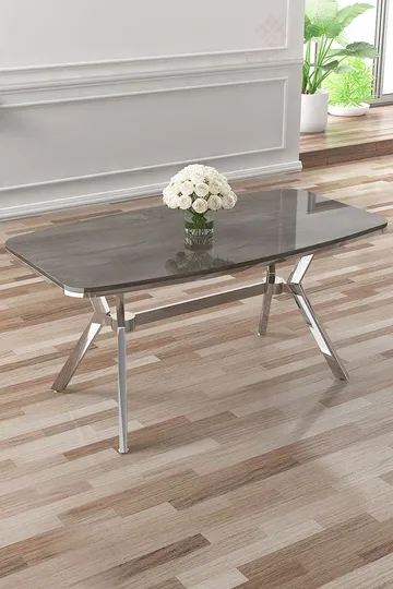 Ruokapöytä Hanah Home Esla (160 x 75 x 90 cm) Antrasiitti kromi - Antrasiitti/Kromi - Huonekalut - Pöytä & ruokailuryhmä - Ruokapöydät & keittiön pöydät
