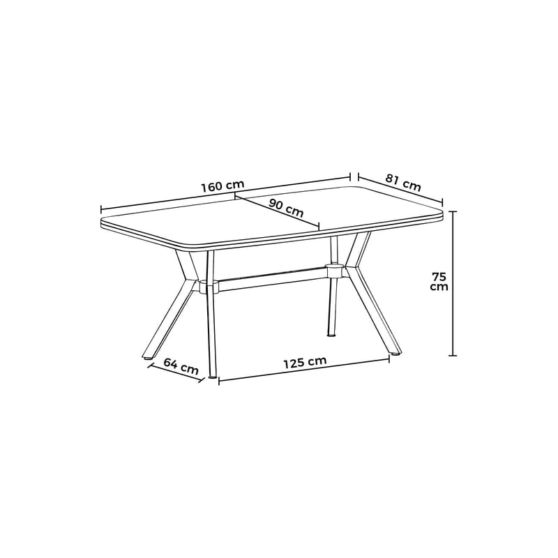 Ruokapöytä Hanah Home Esla (160 x 75 x 90 cm) Musta marmori kulta - Huonekalut - Pöytä & ruokailuryhmä - Ruokapöydät & keittiön pöydät