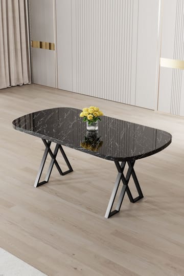 Ruokapöytä Hanah Home Kaye (168 x 76 x 90 cm) Musta marmori musta - Huonekalut - Pöytä & ruokailuryhmä - Ruokapöydät & keittiön pöydät