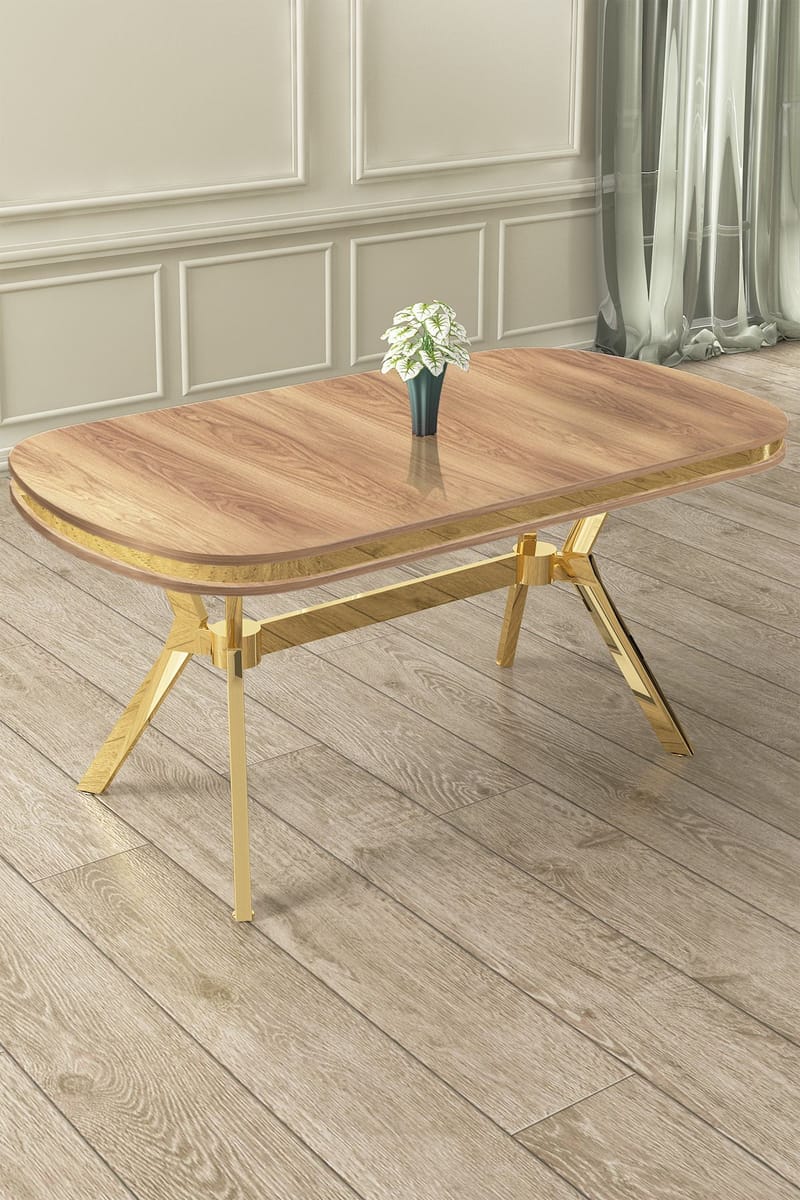 Ruokapöytä Hanah Home Olya (168 x 75 x 90 cm) Tammi kulta - Huonekalut - Pöytä & ruokailuryhmä - Ruokapöydät & keittiön pöydät