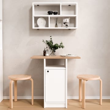 Ruokapöytä- ja seinähyllysetti (2 osaa) Hanah Home Nord (72 x 73,8 x 44,5 cm) Valkotammi - Valkoinen ja tammi - Huonekalut - Pöytä & ruokailuryhmä - Ruokapöydät & keittiön pöydät