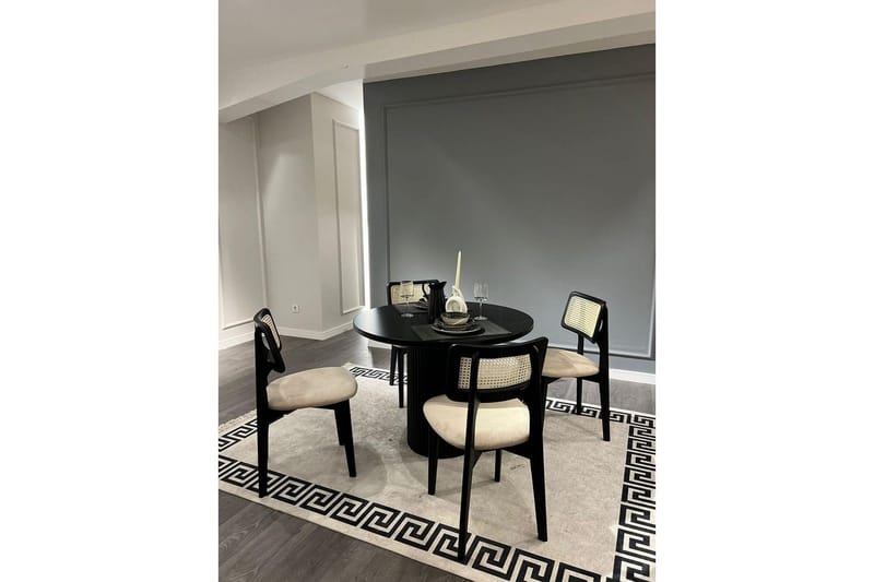 Ruokapöytä ja tuolisetti (5 osaa) Colomieu Musta / Valkoinen - Musta/Valkoinen - Huonekalut - Pöytä & ruokailuryhmä - Ruokailuryhmä