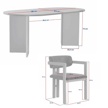 Ruokapöytä- ja tuolisetti Nordure Meridia 6 (180 x 75 x 90 cm) 7-osainen Travertiini pähkinä ruskea - Huonekalut - Pöytä & ruokailuryhmä - Ruokailuryhmä