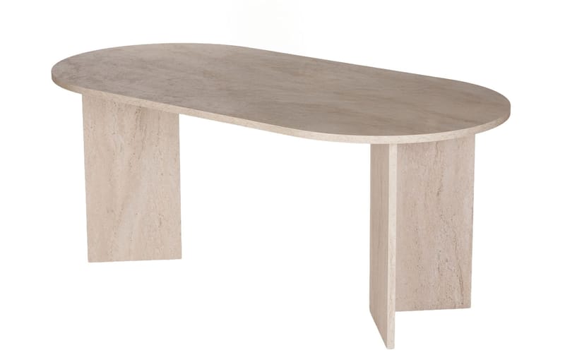Ruokapöytä- ja tuolisetti Nordure Meridia 6 (180 x 75 x 90 cm) 7-osainen Travertiini pähkinä ruskea - Huonekalut - Pöytä & ruokailuryhmä - Ruokailuryhmä