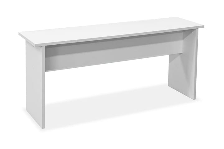 Ruokapöytä ja penkit 3 kpl Lastulevy Valkoinen - Valkoinen - Ruokapöydät & keittiön pöydät