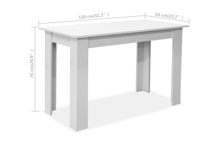 Ruokapöytä ja penkit 3 kpl Lastulevy Valkoinen - Valkoinen - Ruokapöydät & keittiön pöydät